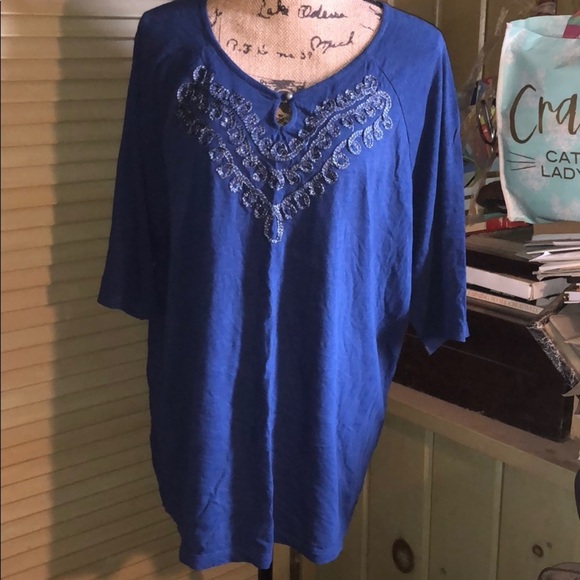 Catherines Tops - Catherine’s royal blue cotton tunic